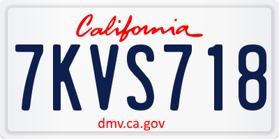 CA license plate 7KVS718