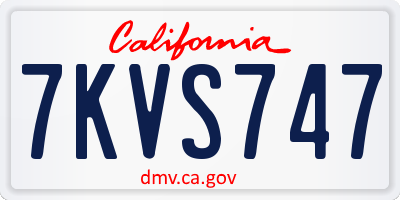 CA license plate 7KVS747