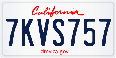 CA license plate 7KVS757