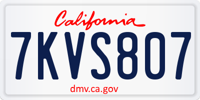 CA license plate 7KVS807