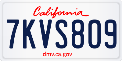 CA license plate 7KVS809