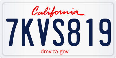 CA license plate 7KVS819