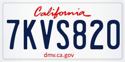 CA license plate 7KVS820