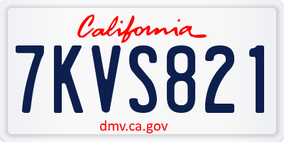 CA license plate 7KVS821