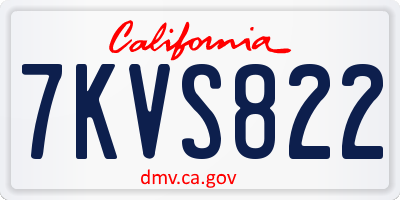 CA license plate 7KVS822