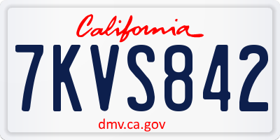 CA license plate 7KVS842