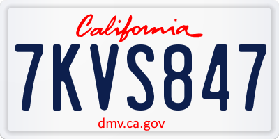 CA license plate 7KVS847