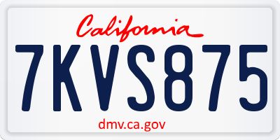 CA license plate 7KVS875