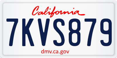 CA license plate 7KVS879