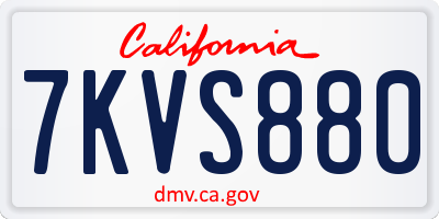 CA license plate 7KVS880