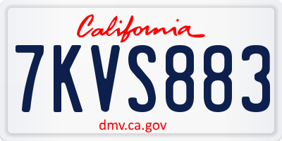 CA license plate 7KVS883