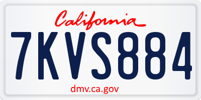 CA license plate 7KVS884