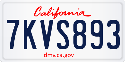 CA license plate 7KVS893