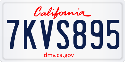 CA license plate 7KVS895