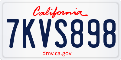 CA license plate 7KVS898
