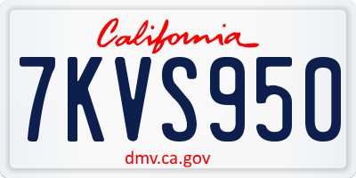 CA license plate 7KVS950