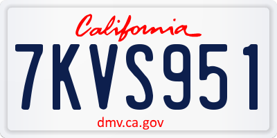 CA license plate 7KVS951