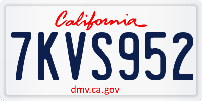 CA license plate 7KVS952