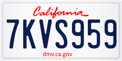 CA license plate 7KVS959