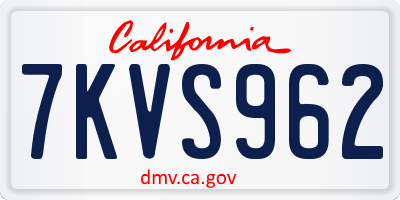 CA license plate 7KVS962