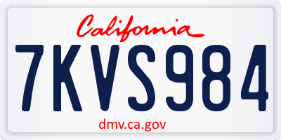 CA license plate 7KVS984