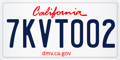 CA license plate 7KVT002