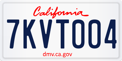 CA license plate 7KVT004