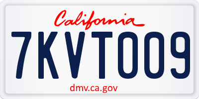 CA license plate 7KVT009