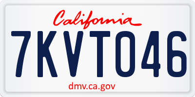 CA license plate 7KVT046