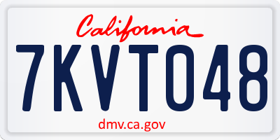 CA license plate 7KVT048