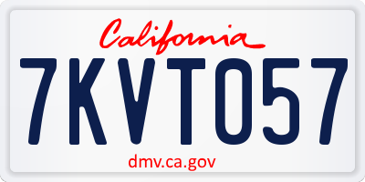 CA license plate 7KVT057