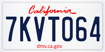 CA license plate 7KVT064