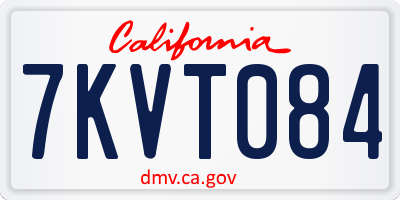 CA license plate 7KVT084