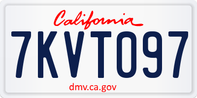 CA license plate 7KVT097