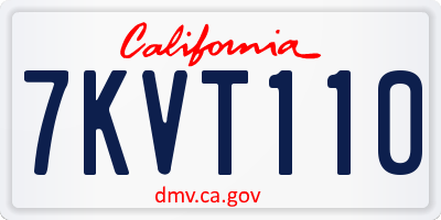 CA license plate 7KVT110