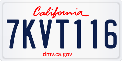 CA license plate 7KVT116