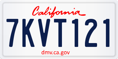 CA license plate 7KVT121