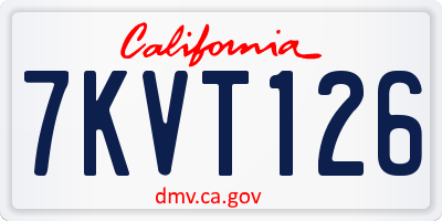 CA license plate 7KVT126