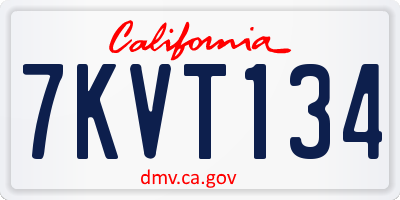 CA license plate 7KVT134