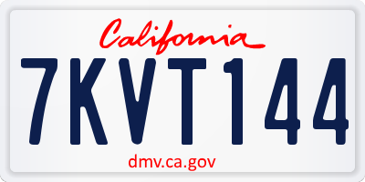CA license plate 7KVT144