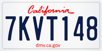 CA license plate 7KVT148