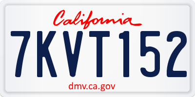 CA license plate 7KVT152