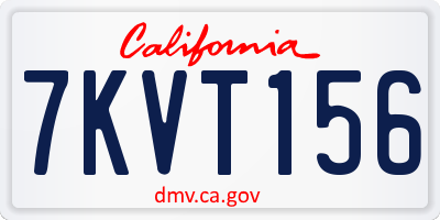 CA license plate 7KVT156