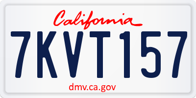 CA license plate 7KVT157