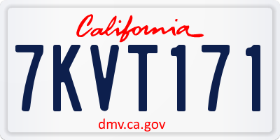 CA license plate 7KVT171