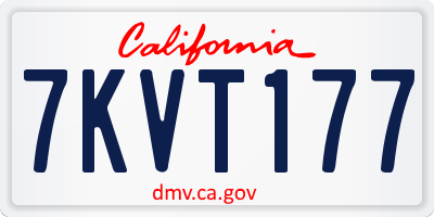 CA license plate 7KVT177