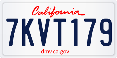 CA license plate 7KVT179