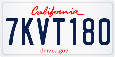CA license plate 7KVT180