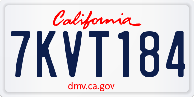 CA license plate 7KVT184