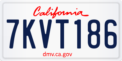 CA license plate 7KVT186